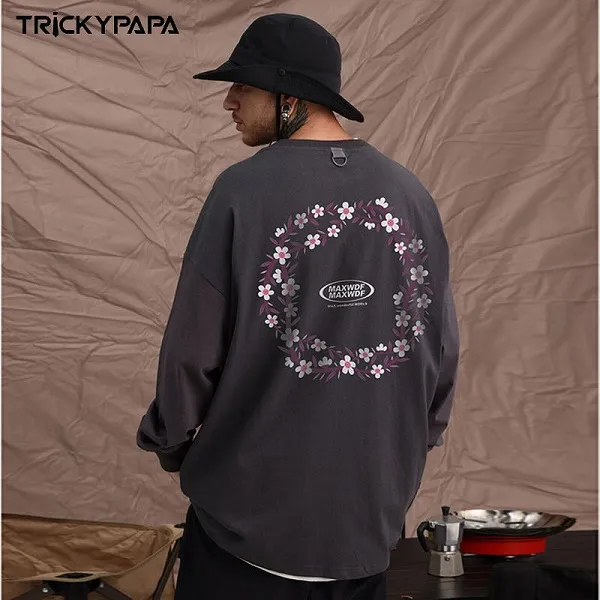 メンズファッション ラウンドネック 長袖Tシャツ 男女兼用 ストリート系トップス 秋 新作★全6色