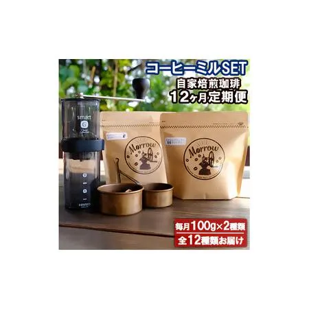 ふるさと納税 Morrow珈琲 12ヵ月定期便\u0026コーヒーミル・スマートG レギュラーコーヒー 珈琲 コーヒー 珈琲粉 コーヒー豆 珈琲豆 ドリップコー.. 福岡県小郡市