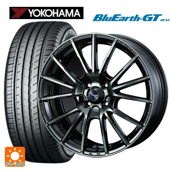 送料無料 サマータイヤホイールセット 185/60R16 86H ヨコハマ ブルーアースGT AE51 ウェッズ ウェッズスポーツ TC105X 16