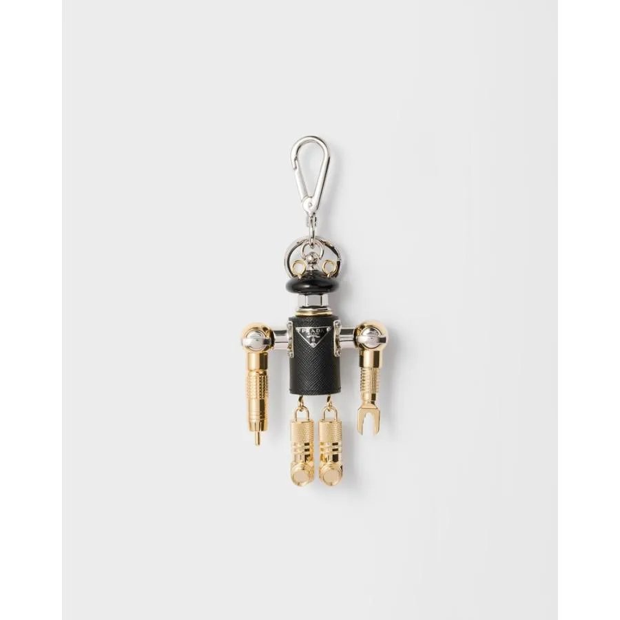 プラダ PRADA 2026春夏 レディース ロボットサフィアーノレザー キーリングチャーム1TR117_EGR_F0002_V_OOO【ブラック 】【送料無料】【正規品】