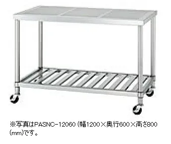 【新品/メーカー直送】シンコー パンチング作業台 PWSNC-9060-U75 PWSNC(下部スノコ棚仕様・キャスター付) SUS304 幅900×奥行600×高さ800(mm)