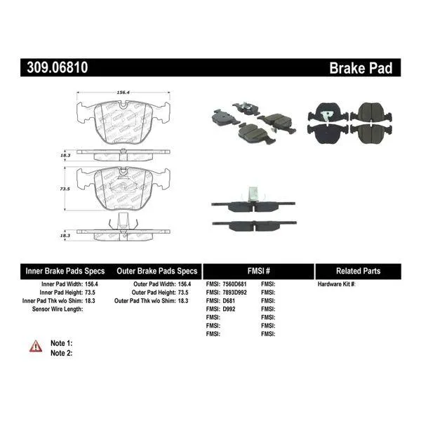 【USA在庫あり】 sto309.06810 StopTech パフォーマンス 00年-04年 BMW M5 E39/00年-06年 X5/03年-05年 Range Rover HSE フロント ブレーキパッド