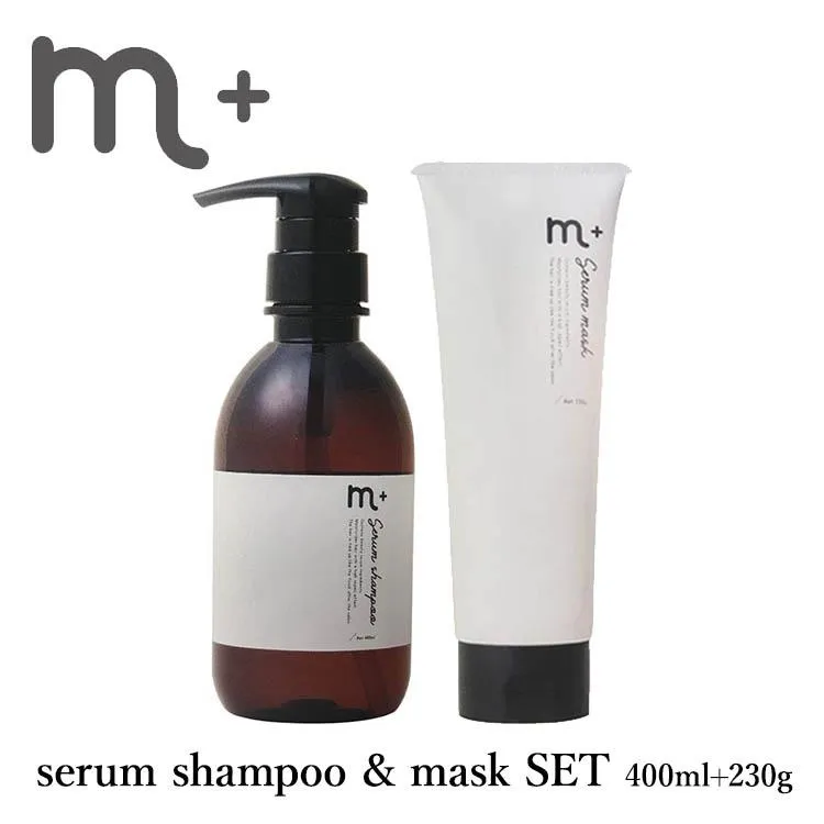 m＋ エムプラス セラムシャンプー＆セラムマスク セット 400ml＋230g serum shampoo mask クローバー(DM) 海外×