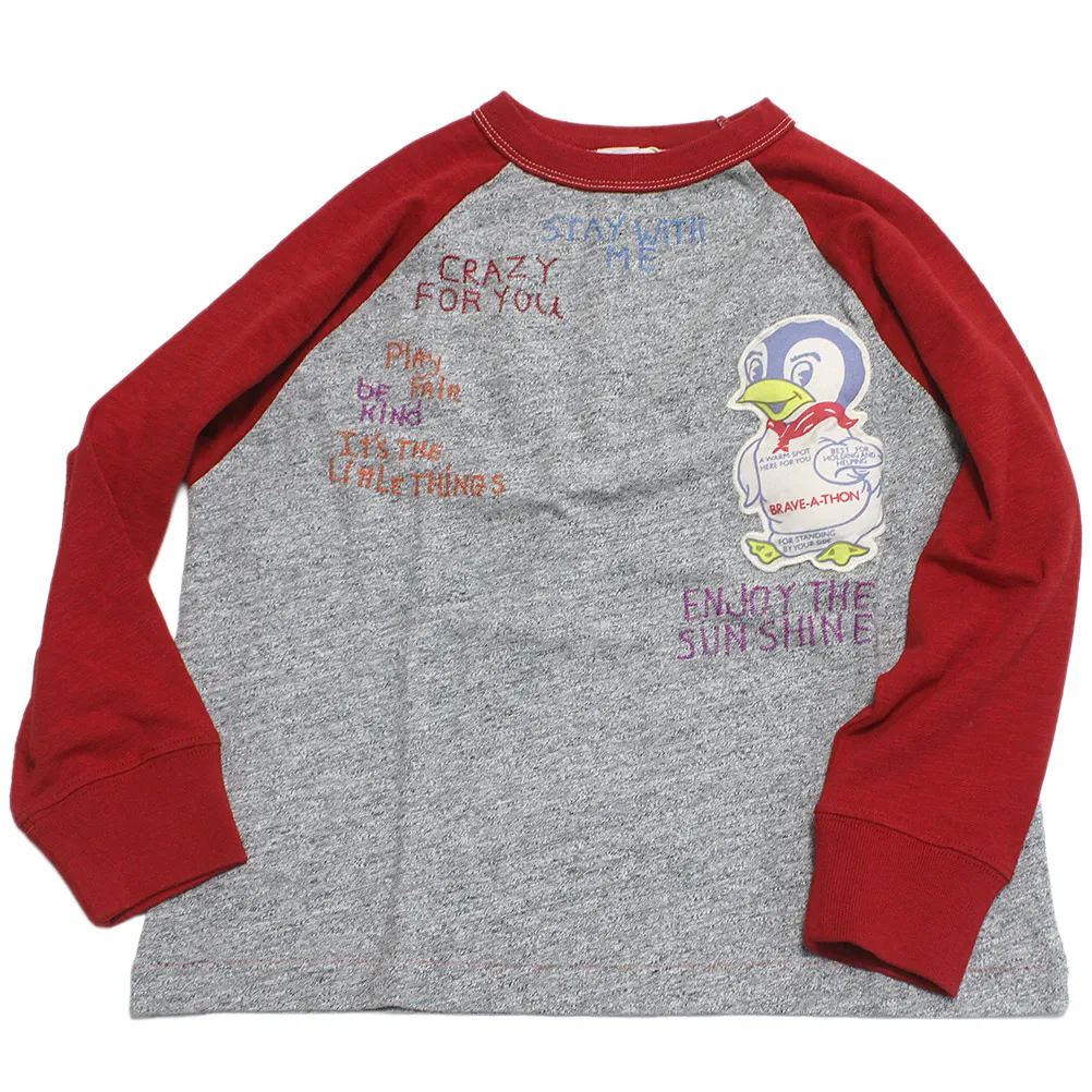 【子供服/デニムダンガリー/DENIM DUNGAREE/親子/デニム＆ダンガリー/DD】  テンジク STAY WITH ME TEE 3GRグレー