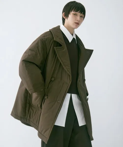 コート アウター 「STUDIOUS/ステュディオス」PADDED BUTTON COAT/パデッドボタンコート/軽アウター/中綿コート レディース
