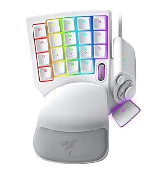 【中古】(非常に良い)Razer Tartarus Pro Mercury White 左手キーパッド 20個のアナログ動作スイッチ ホイール付 8方向サムパッド 32キーすべてをカスタマイズ可能  R