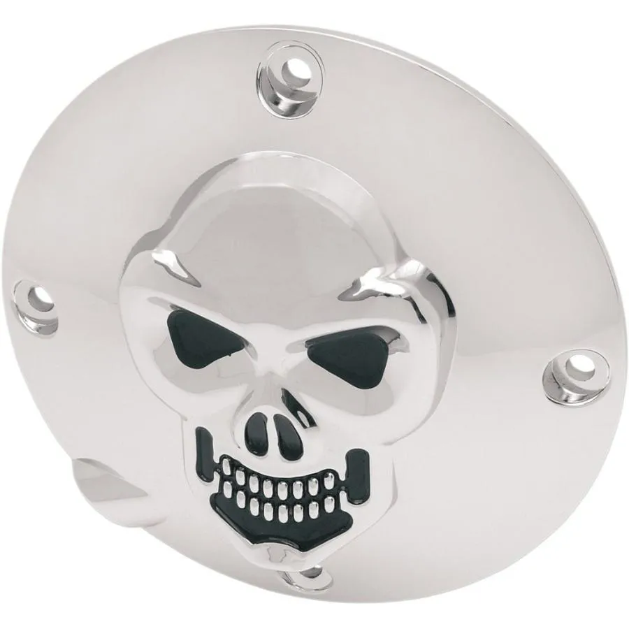Drag Specialties ドラッグスペシャリティーズ Chrome 3-D Skull Derby Cover［1107-0034］ HARLEY-DAVIDSON ハーレーダビッドソン クランクケースカバー