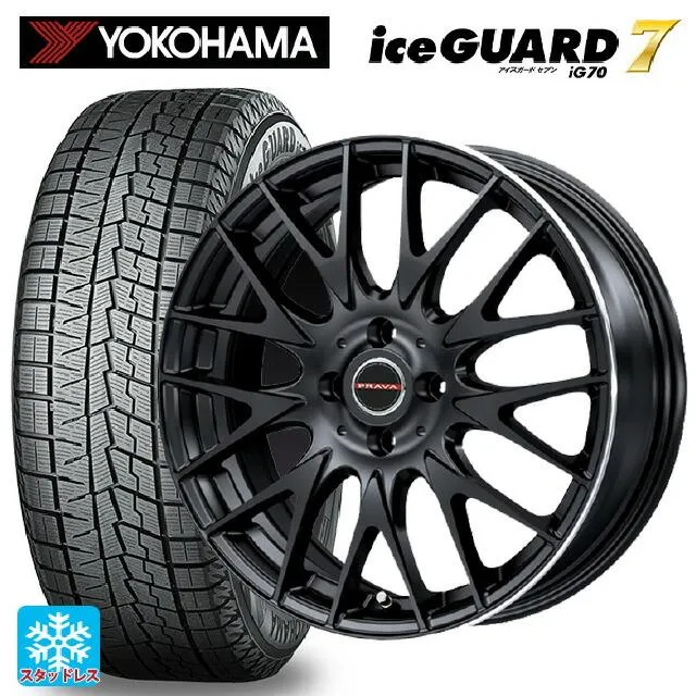 送料無料 スタッドレスタイヤホイールセット 165/70R14 81Q ヨコハマ アイスガード7(IG70) ビックウェイ レイシーン プラバ 9M
