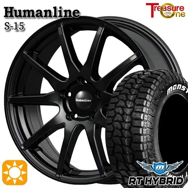サマータイヤ ホイールセット 195/65R15インチ 5H114.3 ヒューマンライン S15 BK MONSTA モンスタ R/T ハイブリッド
