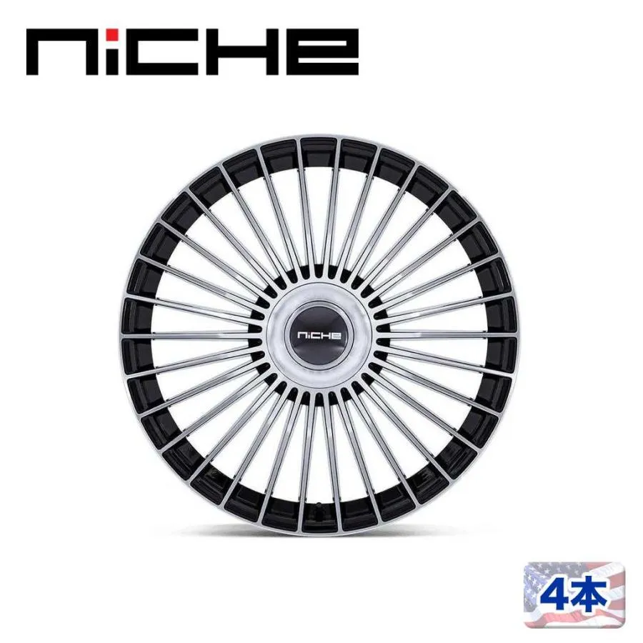 [NICHE 正規品]22インチ アルミホイール 4本 NC282 SERENE グロスブラック/マシーンドフェイス 22×10 5H 130 +20 CB84.1/NC282BD22103620