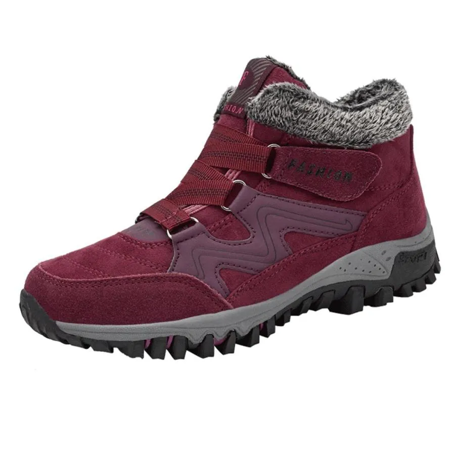 【並行輸入品】Meidiastra Women's Snow Boots Winter Thermal Villi Leather Platf