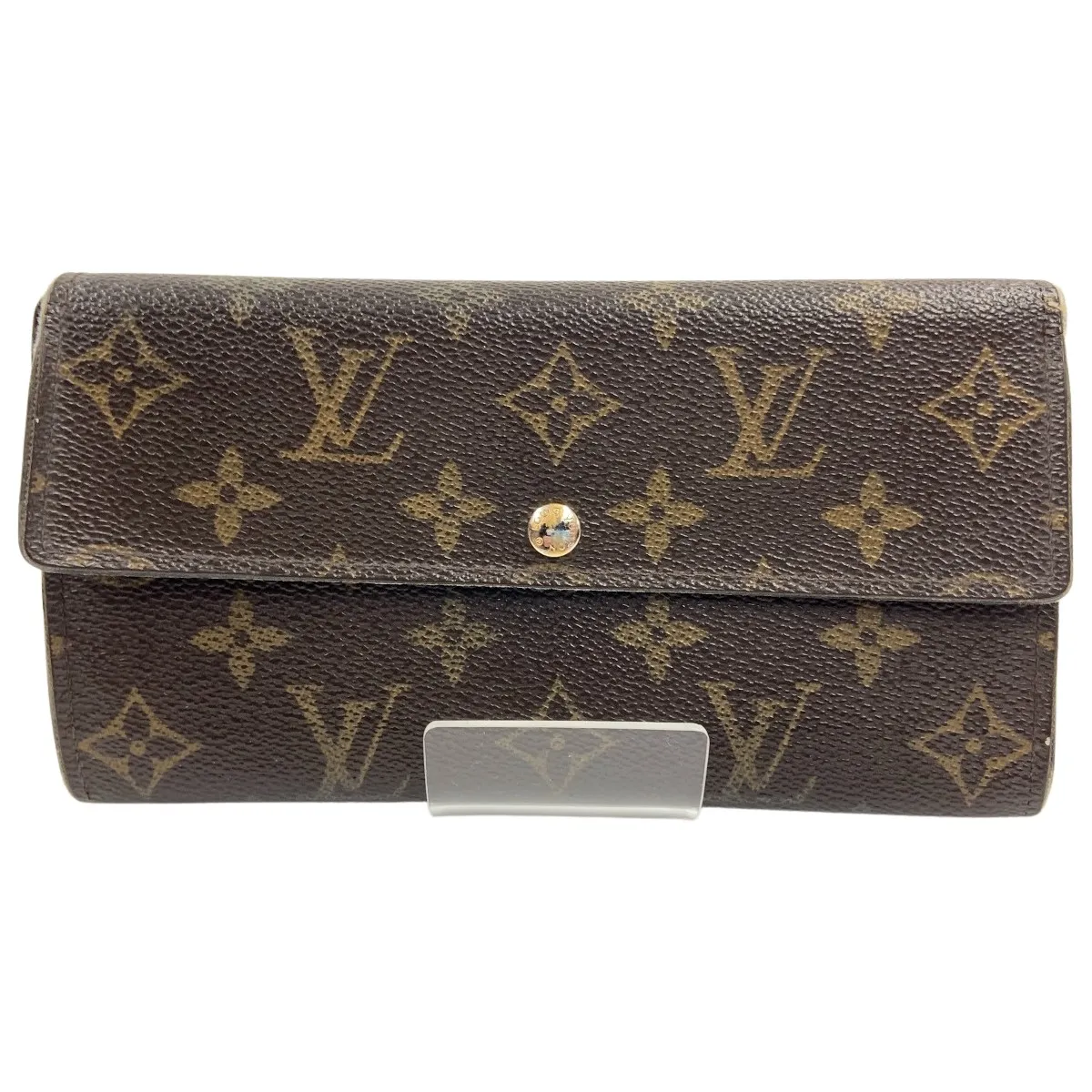 【中古】LOUIS VUITTON ルイヴィトン モノグラム ポシェット ポルト モネ クレディ 二つ折り長財布 M61725 ブラウン 現状渡し ジャンク品 Dランク