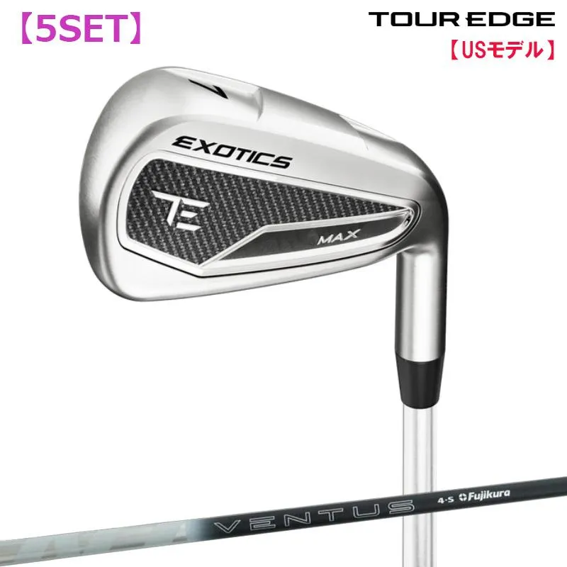 ツアーエッジ Tour Edge Exotics 2026 MAX アイアン 5本セット(#6-9,PW) FUJI VENTUS WHITE/BLACK カーボンシャフト US仕様