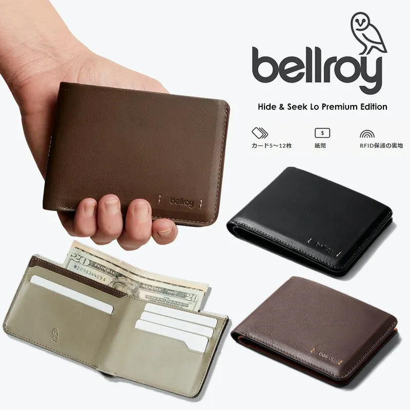 BELLROY ベルロイ ノート スリーブ 財布 Hide \u0026 Seek LO Premium WHSF プレミアム ミニ ウォレット 二つ折り財布 革 レザー コンパクト ギフト プレゼント  ギフト プレゼントメンズ 大容量 シンプル エコレザー 【並行輸入品】