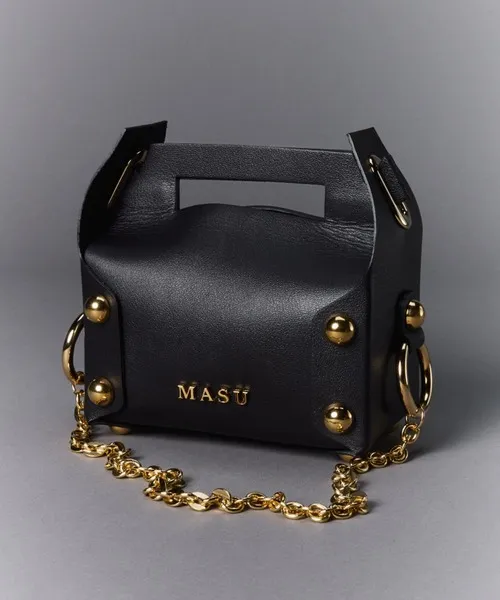 かごバッグ カゴバッグ 「M A S U」LEATHER CAKE BAG