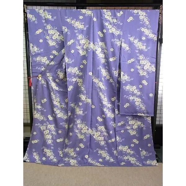 正絹振袖 仮絵羽 未仕立 薄紫地さくら総模様 新品 305