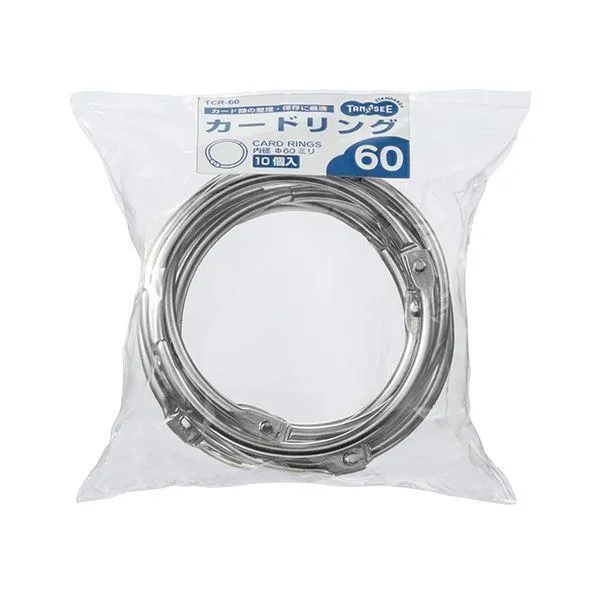 (まとめ) TANOSEE カードリング内径60mm 1パック（10個） 〔×30セット〕