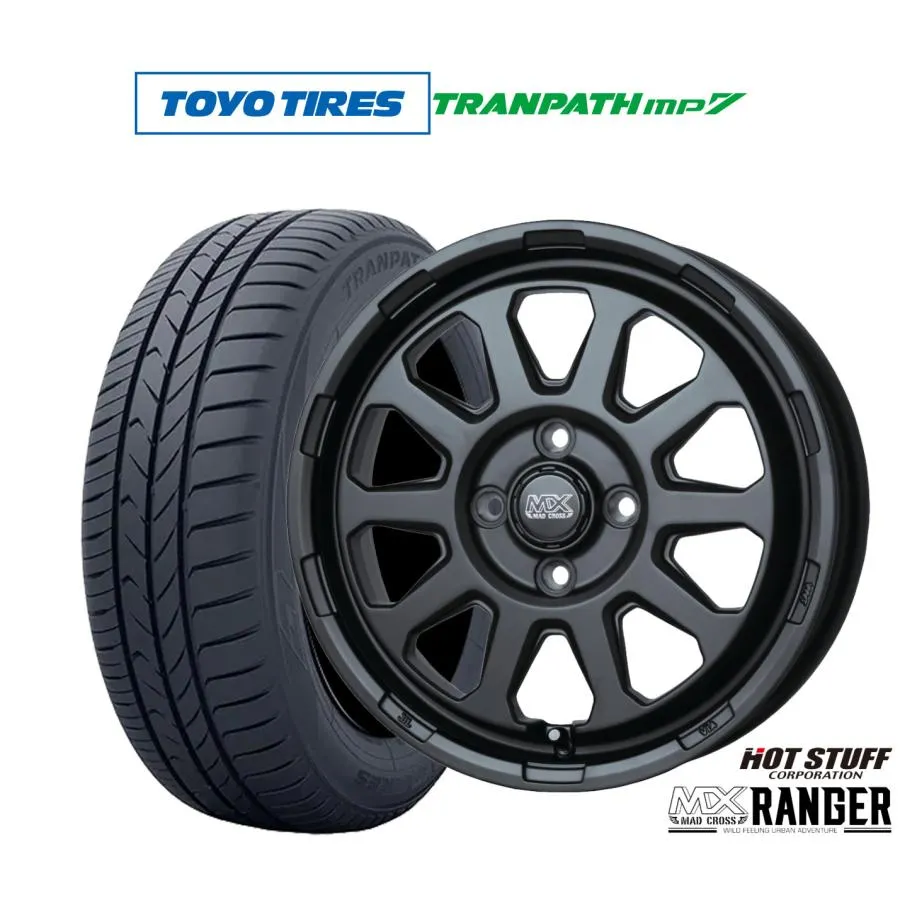 サマータイヤ ホイール4本セット ホットスタッフ マッドクロス レンジャー トーヨータイヤ トランパス TRANPATH mp7  165/65R14