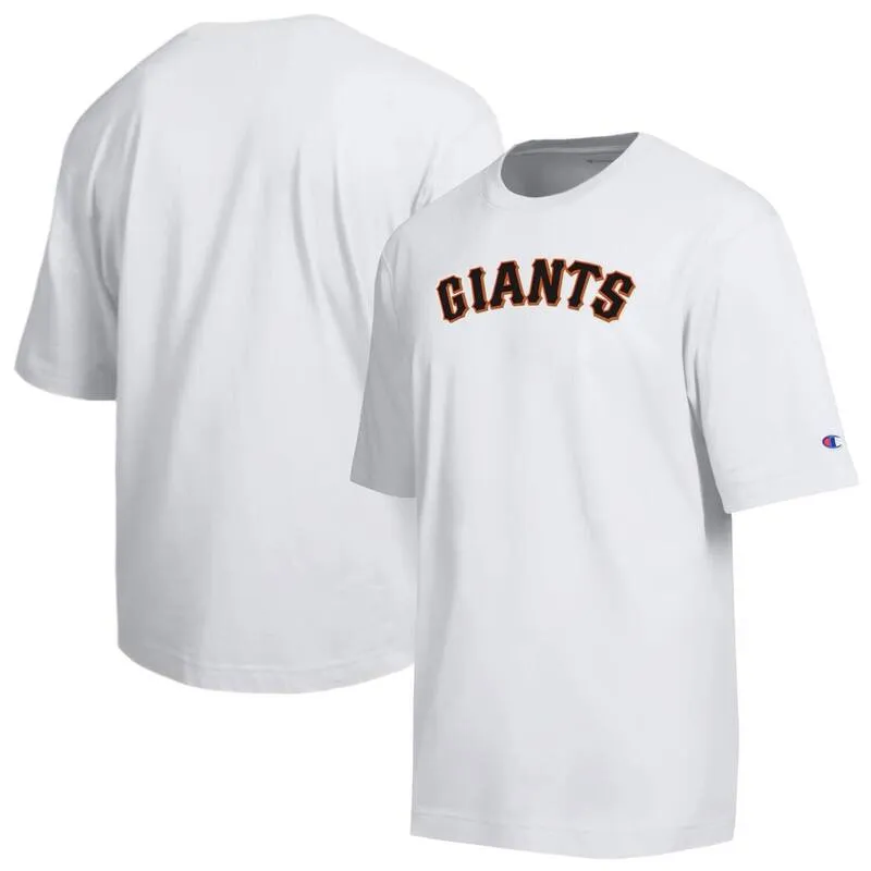 チャンピオン レディース トップス Tシャツ Men Champion White San Francisco Giants All Starched Chenille Wordmark T-Shirt Gnt White ホワイト