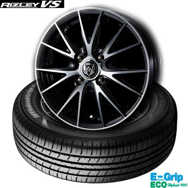 グッドイヤーEfficientGrip ECO EG01〈145/80R13 75S〉＆ウェッズRIZLEY VS｜タイヤホイール4本セット