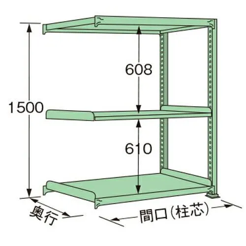 扶桑金属工業 中量ラック MG1509J03R 単連:連結タイプ 棚：3段(天板含む) [法人限定][送料別途お見積り]