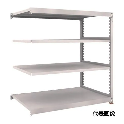 TRUSCO トラスコ中山 スチールラック M5型中量棚 1200X471XH2400 4段 連結 免震樹脂ベース付 ネオグレー ネオグレー [M5-8454BSFC  NG] M58454BSFC