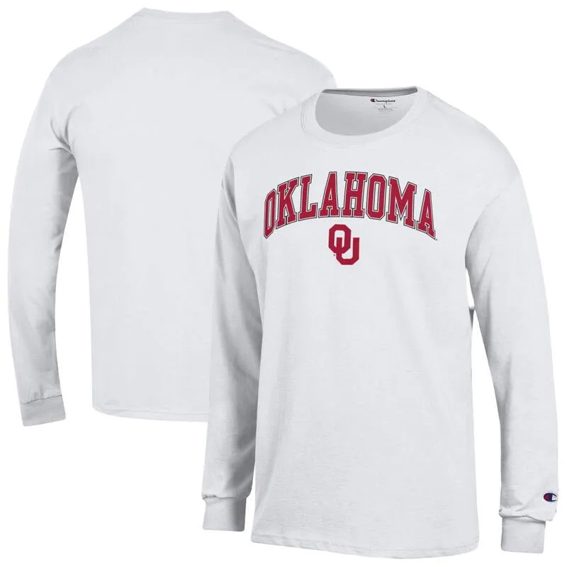 チャンピオン メンズ トップス Tシャツ ロゴ MenChampion White Oklahoma Sooners Arch Over Logo Long Sleeve T-Shirt Okl White ホワイト