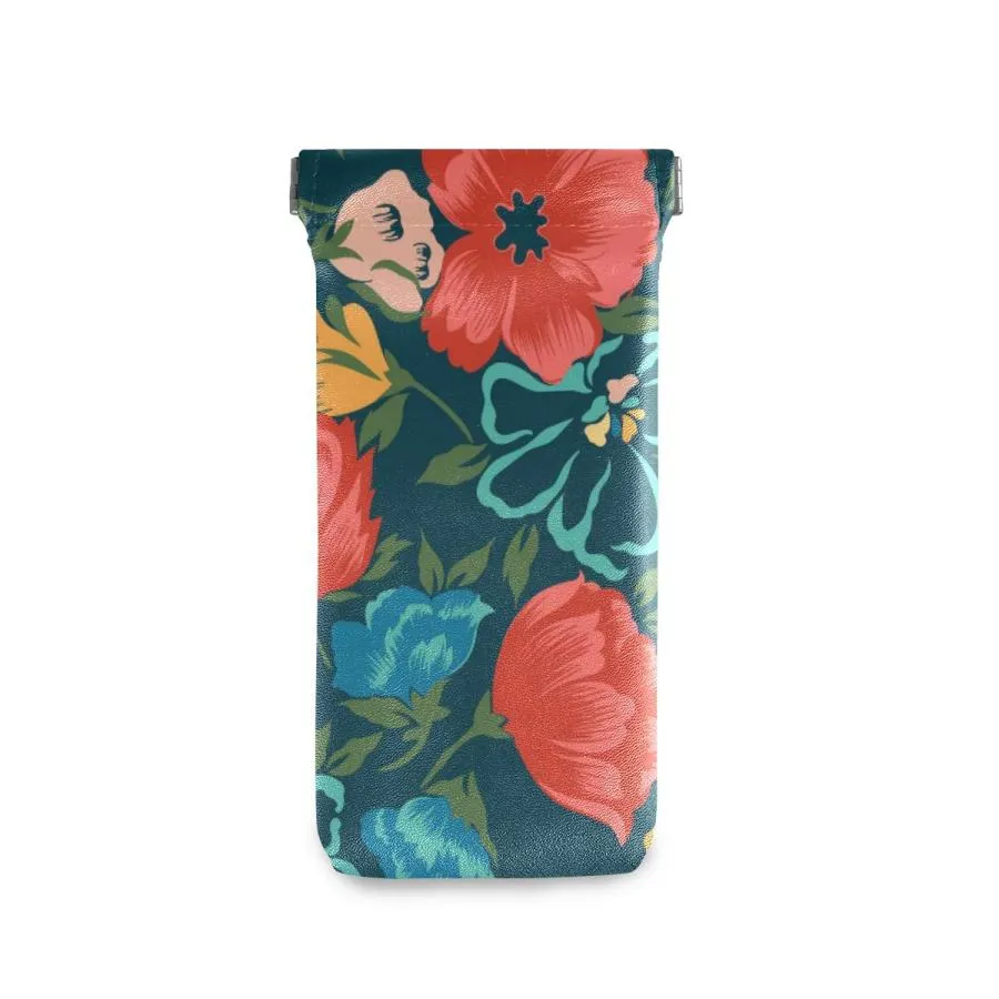 【並行輸入品】VIKKO Vintage Flowers Eyeglass Pouch Microfiber Leather Squeeze