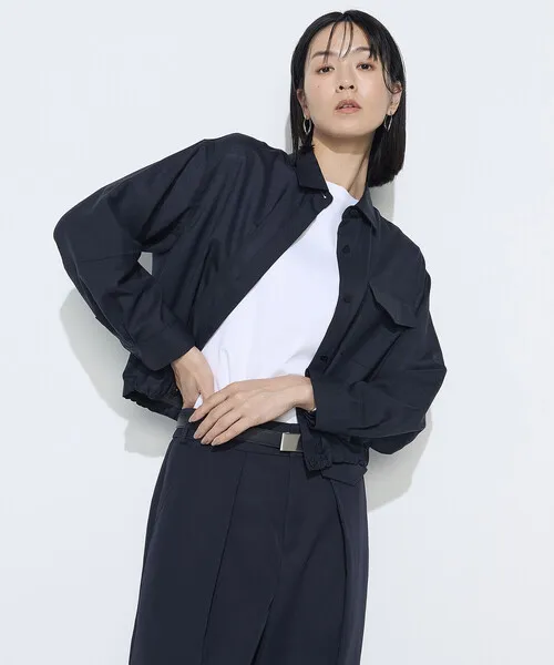 コート アウター 「 TALLサイズ 」 T/W平ボイル シャツジャケット レディース