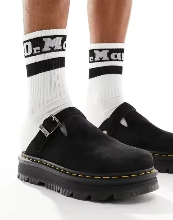 ドクターマーチン メンズ シューズ サンダル スエード Dr Martens ZebZag mule suede Black ブラック