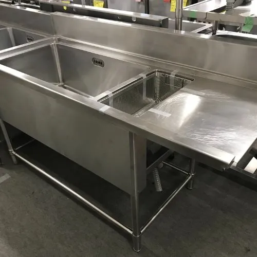 【中古】ソイルドシンク BGあり 幅1550×奥行640×高さ800 【送料別途見積】【業務用】【飲食店 店舗 厨房機器 特殊シンク 業務用特殊シンク】
