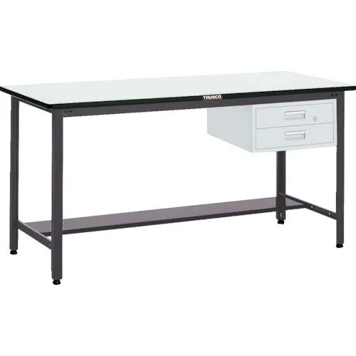 TRUSCO ( トラスコ中山 ) 中荷重立作業台(500kg)HAEW型 900X600XH885 2段引出付 ダークグレー色 ( HAEWS-0960F2 (900X600MM 500KG) )