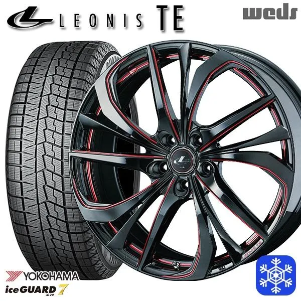 数量限定 235/50R18インチ ヨコハマ アイスガード IG70 5H114.3 スタッドレスタイヤホイールセット ウェッズ レオニス TE BK/SC