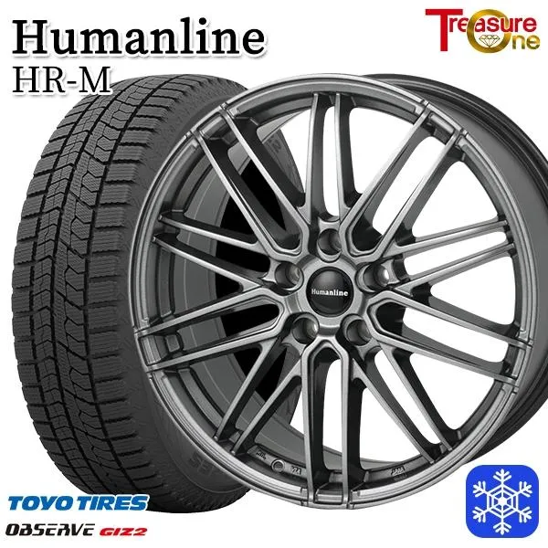 205/60R16インチ TOYO OBSERVE GIZ2 トーヨー オブザーブ ギズ2 5H100 スタッドレスタイヤホイール4本セット ヒューマンライン HR-M GM