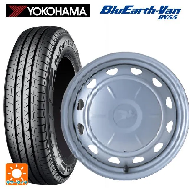 送料無料 サマータイヤホイール 4本セット 155/80R14 88/86N ヨコハマ ブルーアースVan RY55B ウェッズ キャロウィン PC5