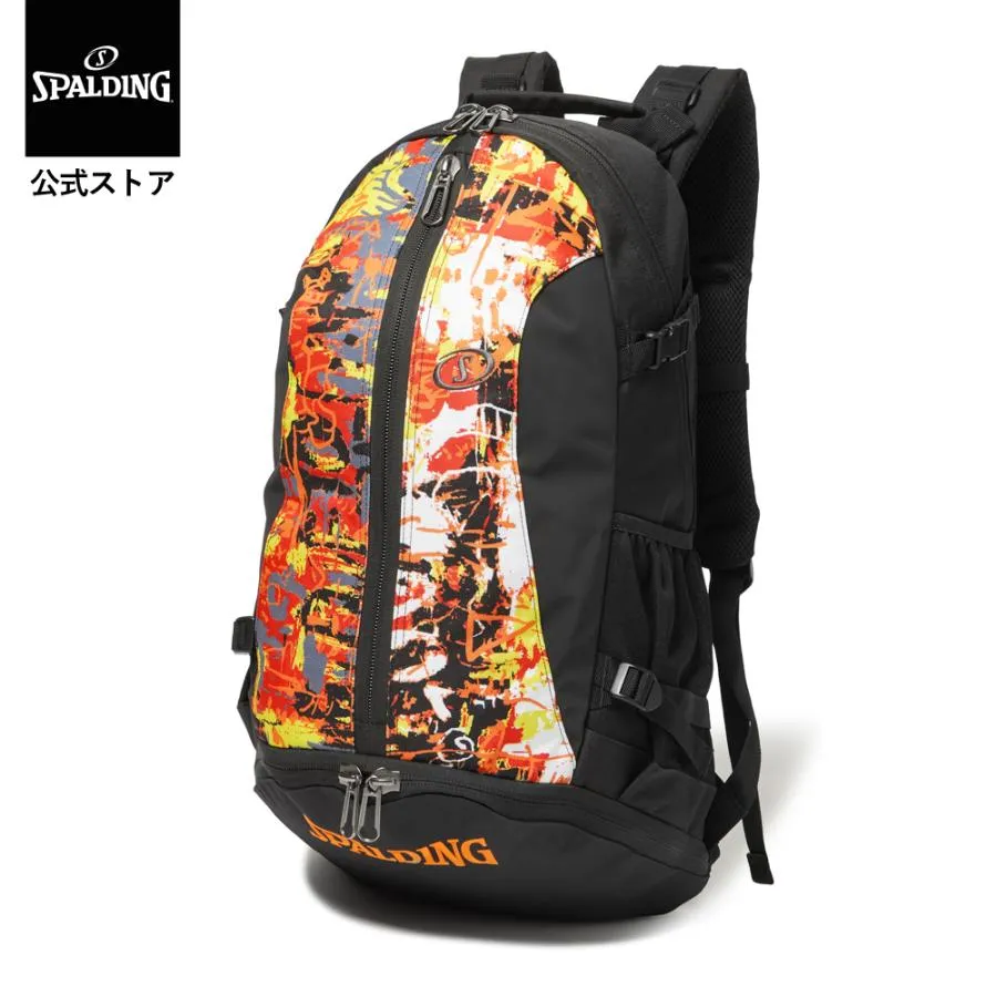 SPALDING スポルディング 公式 ケイジャー グラフィティ オレンジ×レッド 40-007GOR バスケ リュック バッグパック 32L