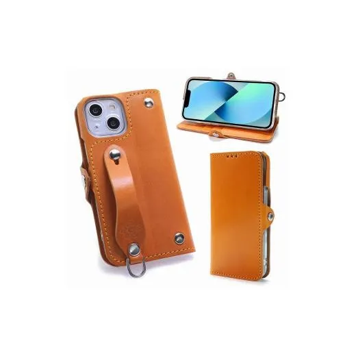 ふるさと納税 小物 愛知県 大府市 EFGS iPhone 13mini 手帳型 ケース 栃木キャメル 左開き TPU スタンド カード入れ ベルト付き 栃木レザー 本革 リッキーズ