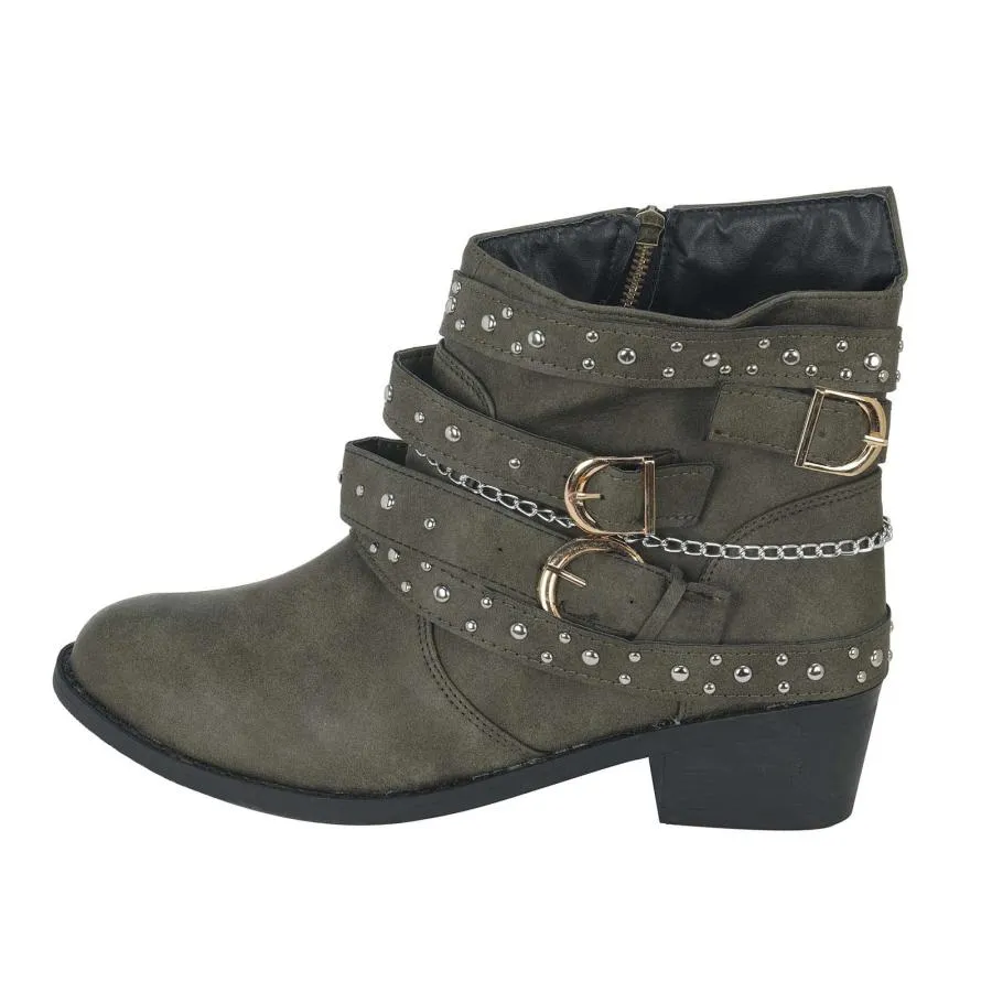 【並行輸入品】SBGMoSJ Womens Black Leather Booties And Ankle Boots Boots for W