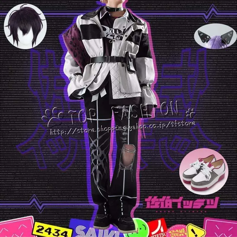にじさんじ Vtuber 風 佐伯イッテツ コスプレ衣装 ウィッグ追加可能 文化祭 クリスマス ハロウィン ステージ