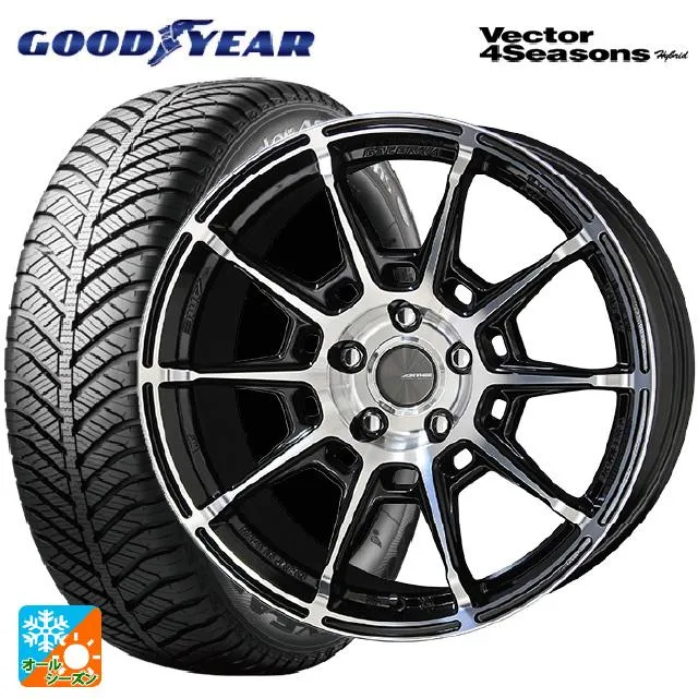送料無料 オールシーズンタイヤホイール 4本セット 165/55R15 75H グッドイヤー ベクターフォーシーズンズ ハイブリッド 共豊 ガレルナ