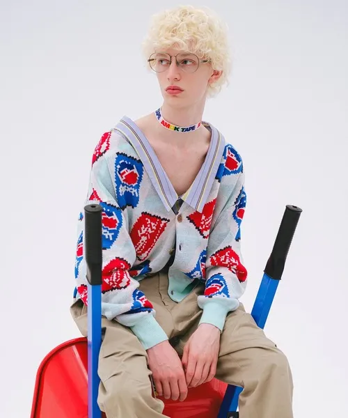 カーディガン CAN ARGYLE KNIT CARDIGAN メンズ レディース