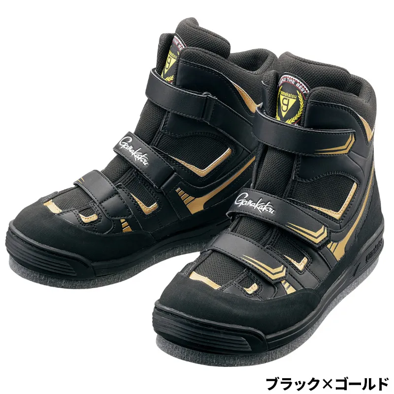 がまかつ フットウェア フェルトスパイクシューズ(パワータイプ) L(25.5-26.0cm) ブラック×ゴールド GM4514