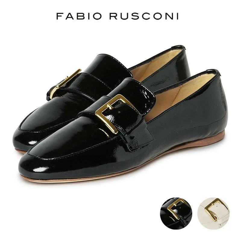 ファビオルスコーニ オペラシューズ ローファー パテント パンプス ぺたんこ fabio rusconi 【返品不可】