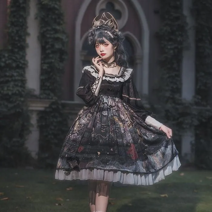 OP ロリータ 長袖 プリンセス ドレス デイリー ドレス