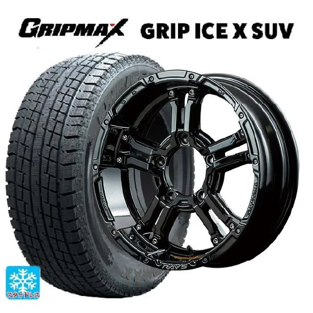 送料無料 スタッドレスタイヤホイール 4本セット 215/65R16 98T グリップマックス グリップアイスX SUV ブラックレター レイズ チー