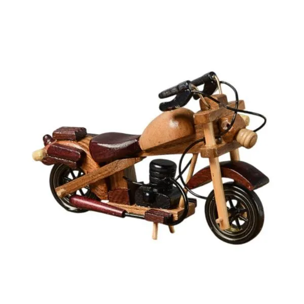 木製のオートバイモデルアートクラフトスタディルームデスクのベッドルーム用のビンテージデザイン17cmx4.5cmx10cm