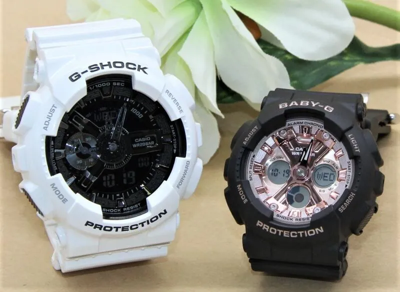 ペアウォッチ gショック CASIO ジーショック ベビージー 腕時計 正規品 記念日 誕生日 贈り物 夫婦   婚約 結婚 人気 プレゼント 送料無料 ペアウオッチ gショック Gショック G-SHOCK BABY-G ペア腕時計 2本セット  GA-110GW-7AJF BA-130-1A4JF