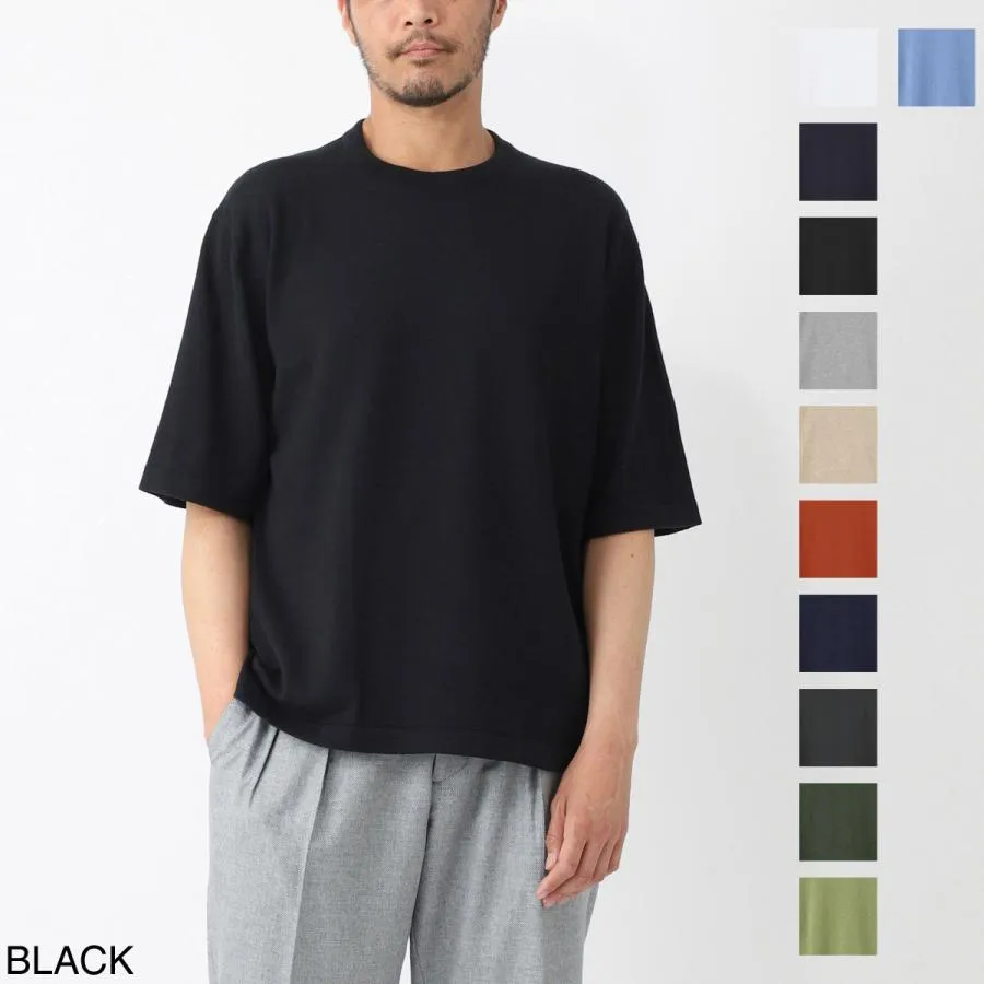 ジョンスメドレー JOHN SMEDLEY クルーネック 半袖ニット TINDALL ティンダル シーアイランドコットン 24ゲージ メンズ tindall-white