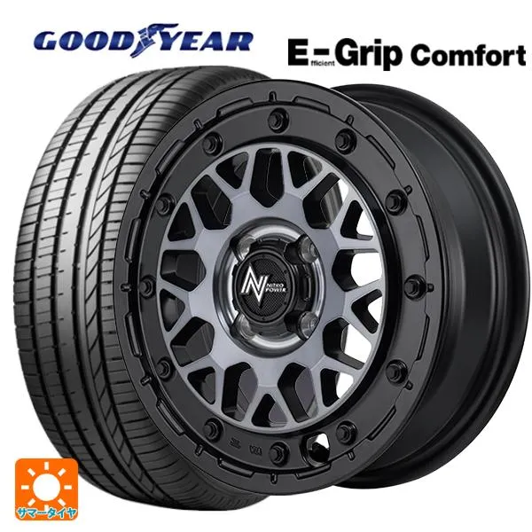 送料無料 サマータイヤホイール 4本セット 155/65R14 75H グッドイヤー エフィシェントグリップ コンフォート エムアイディー ナイトロパ
