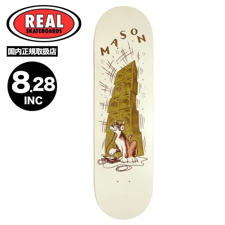 リアル スケートボード スケボー デッキ 8.28inc スケートデッキ 犬 dog ロゴ 人気ブランド REAL SKATEBOARD | MASON RECORD SCRTCH【10021ZZ080SI00】